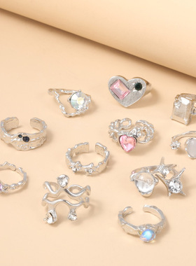 New pink diamond studded cold ring for women/finger ring戒指