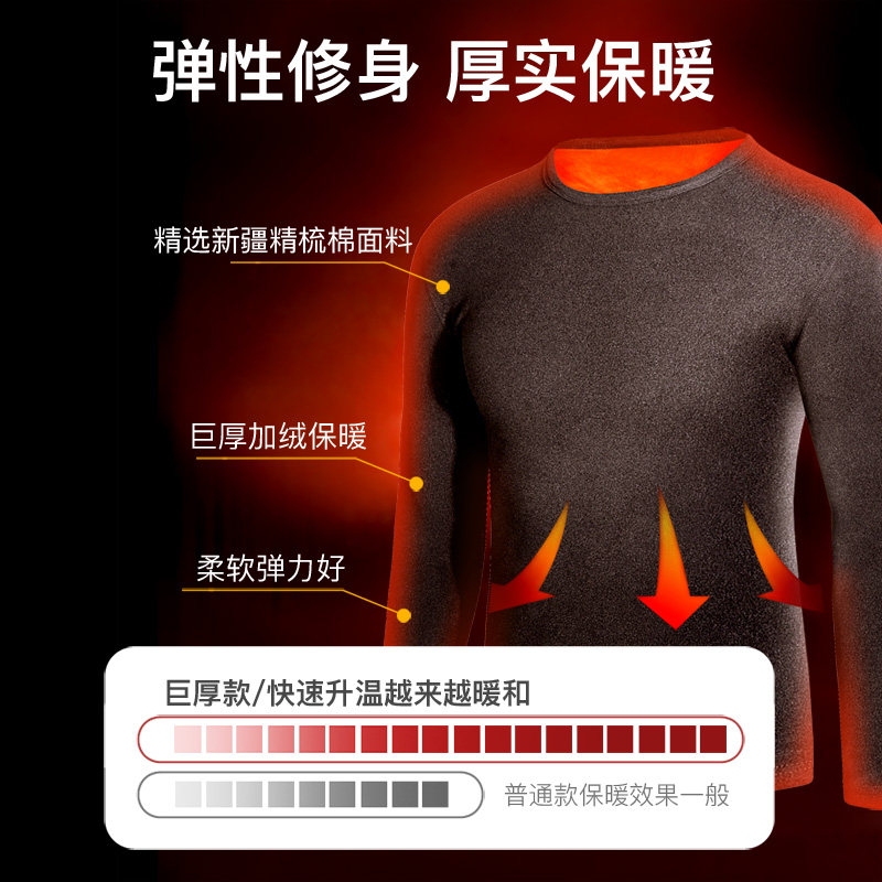 超厚男士保暖加绒爸爸中老年人内衣 乐规保暖套装