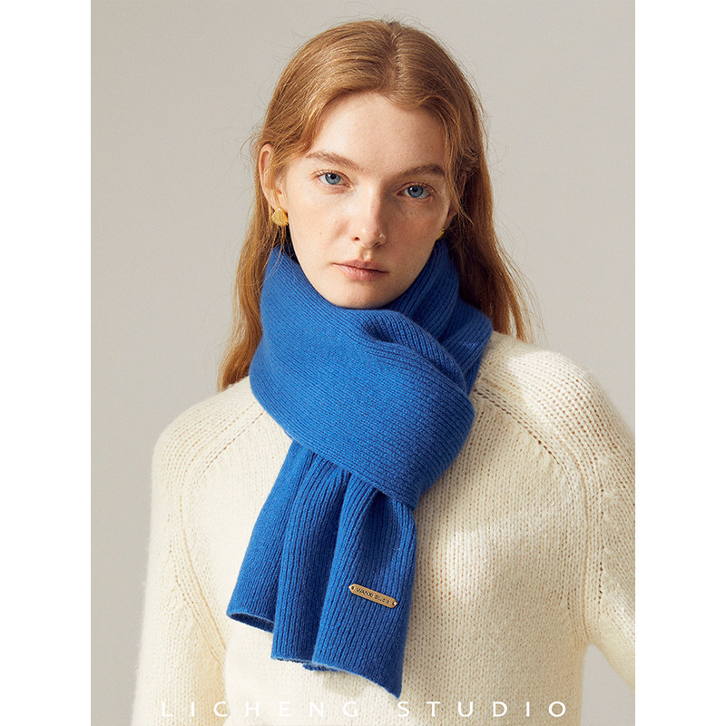 礼诚 澳洲100%羊毛围巾女款秋冬纯色加厚红色针织围脖本命年送礼,淘宝优惠券,粉丝福利购,淘宝优惠卷