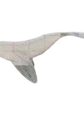 定制镂空鲸鱼雕塑售楼处商场展厅酒店不锈钢铁艺网格金鱼悬吊装饰