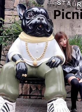 雕塑定制玻璃钢卡通人物雕像树脂模型户外大型门口吉祥物法斗摆件