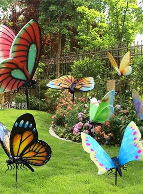 户外园林仿真蝴蝶玻璃钢雕塑花园庭院草坪公园动物景观装饰品摆件