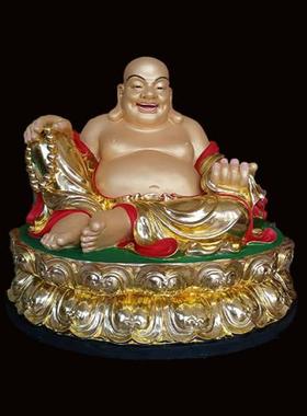 弥勒佛佛像树脂玻璃钢雕塑摆件汽车漆彩绘极彩纯手工铜雕脱胎