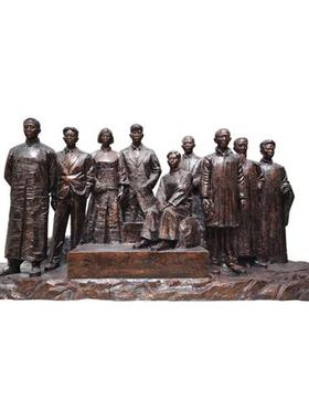 玻璃钢仿铜人物雕塑农耕文化名人胸像铸铜定制民俗小品铜人摆件