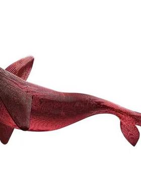 定制不锈钢镂空网格动物鲸鱼雕塑酒店悬挂海豚铁艺装饰售楼部摆件