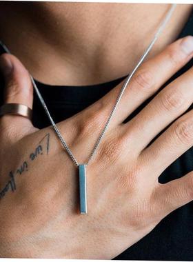 hot classic Rectangle Pendant Necklace men Stainless Steel
