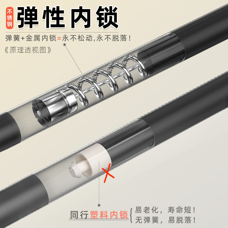 免打孔伸缩杆窗帘杆轨道安装挂勾隔断窗帘支架晾衣杆子撑杆罗马杆