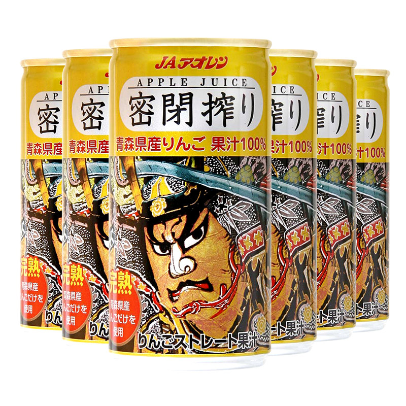 全日空日本进口青森农协零添加苹果汁195g 6瓶健康营养