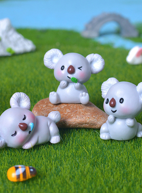 卡通可爱考拉微景观园艺车载小摆件呆萌考拉DIY小配件礼物