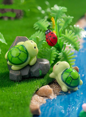 彩色小乌龟微景观DIY配件桌面小摆件礼品奖品奖励水族鱼缸小 造景