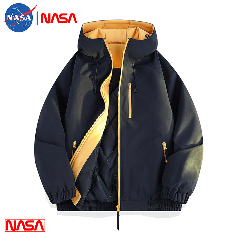 秋冬季男士户外撞色连帽棉服简约时尚加厚保暖夹克外套男女百搭款,淘宝优惠券,粉丝福利购,淘宝优惠卷