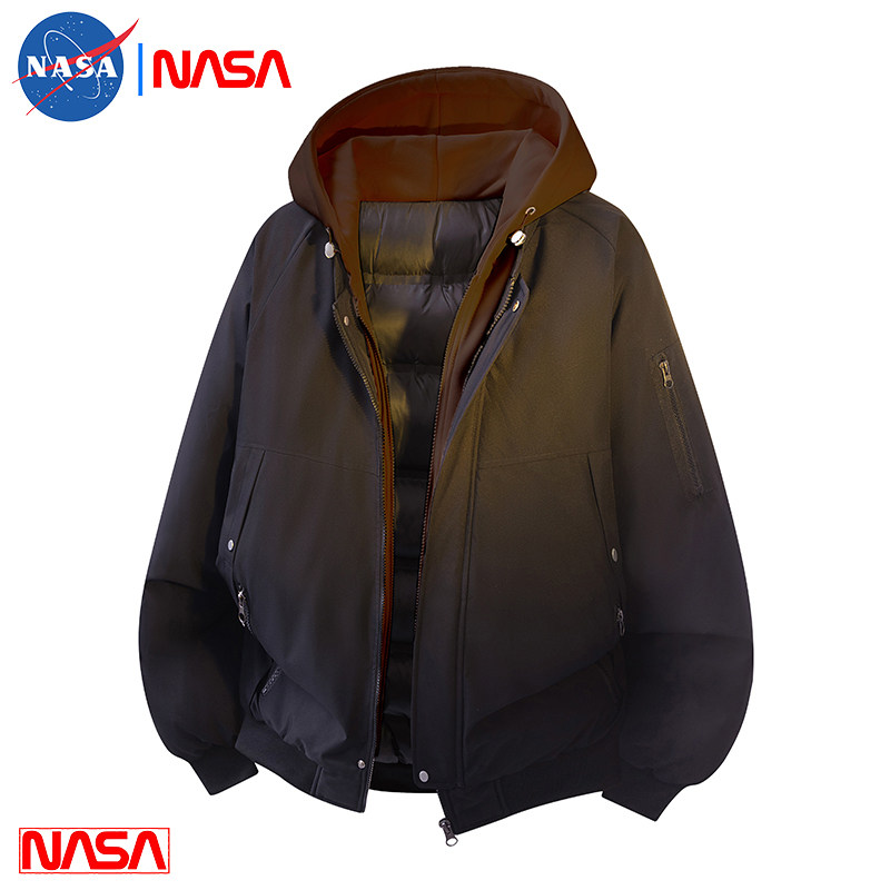 美式假两件棉衣服冬季男士加厚保暖休闲连帽外套男女百搭工装夹克,淘宝优惠券,粉丝福利购,淘宝优惠卷