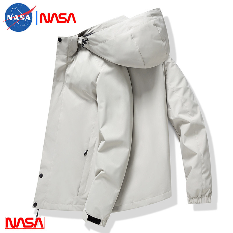 奥特莱斯NASA官方联名秋冬季男潮流简约休闲外套宽松百搭连帽夹克,淘宝优惠券,粉丝福利购,淘宝优惠卷