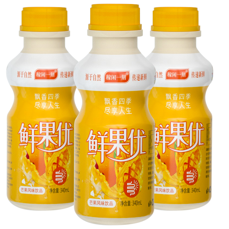 齐楚食品专营店【特惠12瓶】香浓芒果汁原浆果味饮品饮料310ml*12瓶整箱聚会饮品3