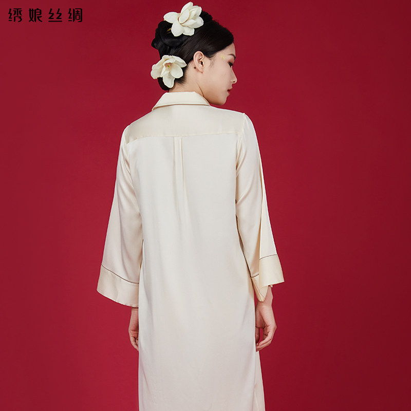 绣娘丝绸新款礼盒装女款真丝睡袍家居袍刺绣100%桑蚕丝高级感睡裙,淘宝优惠券,粉丝福利购,淘宝优惠卷