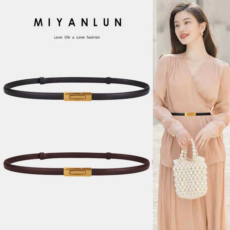 女士细腰带真皮时尚百搭装饰连衣裙 米妍伦腰带/皮带/腰链