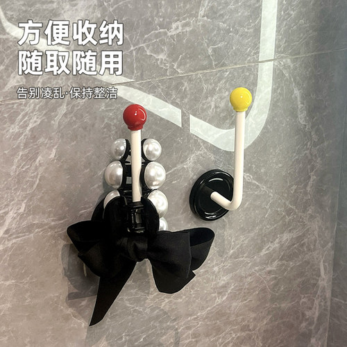 卫生间发圈发箍发绳收纳架墙上新款壁挂首饰发饰发夹皮筋头绳挂钩-图2
