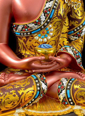 彩绘7/10/15寸阿弥陀佛铜像