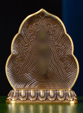 闯隆铜雕花藏式客厅白财神摆件