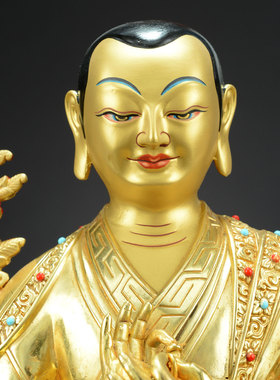 闯隆家用铜器桌面铜鎏金铜像摆件