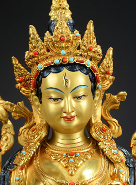 闯隆家用桌面铜器铜鎏金铜像摆件