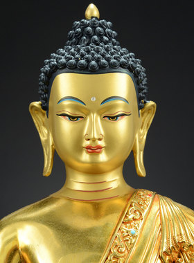 闯隆家用桌面铜器铜鎏金铜像摆件