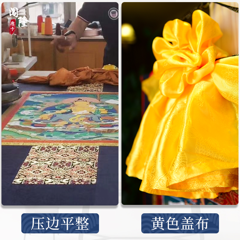 闯隆胜乐金刚唐卡挂画西藏藏式手工装裱矿物颜料画心客厅装饰画-图1