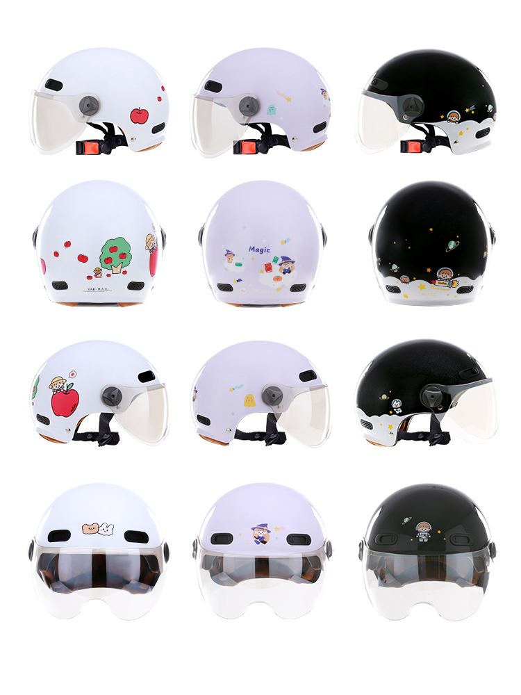 VAR新国标3C认证卓大王电动摩托车头盔男女士半盔夏季防晒安全帽 - 图1