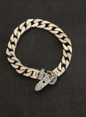 925银皮带手链女中性风手环潮流港风高级感小众设计手环