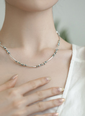 925银不规则民族风项链锁骨链女轻奢高级感小众设计链子配饰