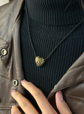 925银爱心/心形通勤风项链锁骨链女轻奢高级感小众设计毛衣链