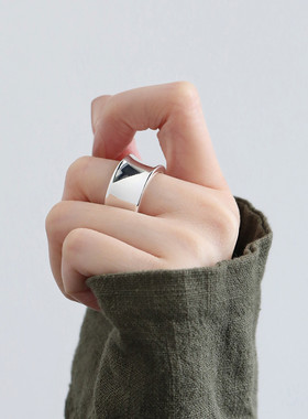 足银圆圈INS风戒指女小众设计指环高级感食指尾戒