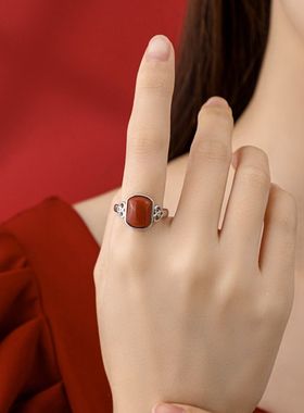 戒指女S925纯银新中式民族风