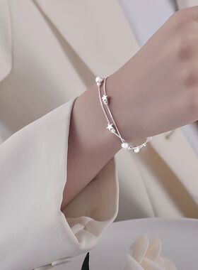 925纯银手链星星时尚女个性