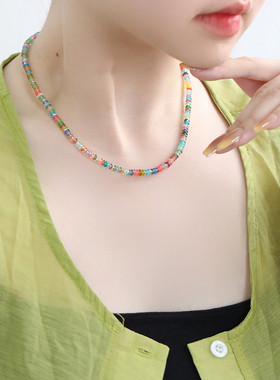 925银复古国风算盘珠项链女锁骨链女轻奢小众设计高级感25年链子