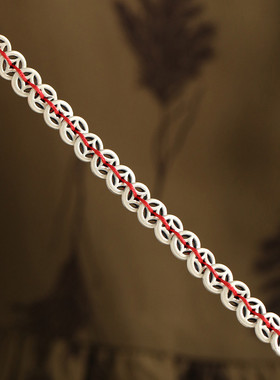 足银复古钱币编绳手链女轻奢高级感2025年小众设计个性简约饰品