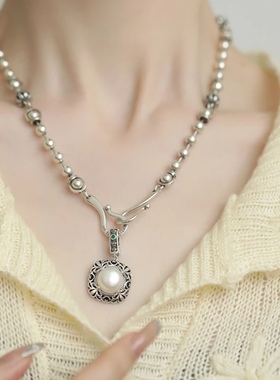 皇冠圆珠链条S925银项链轻奢