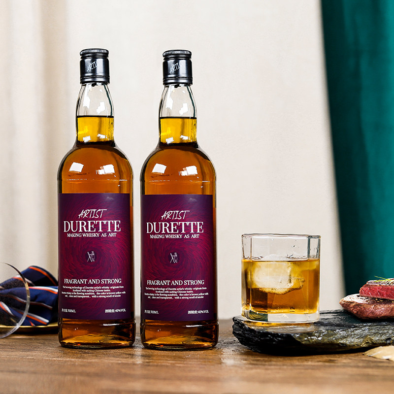 杜瑞特麦芽威士忌苏格兰技术40度洋酒可烘焙700ml酒吧用酒瓶装