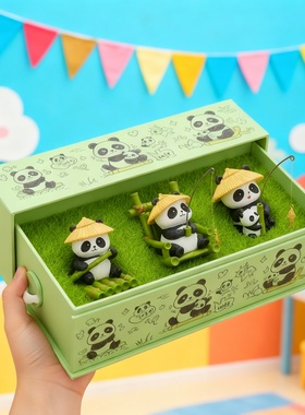 可爱熊猫公仔摆件卡通装饰品