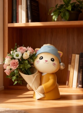 可爱小猫花瓶摆件卡通造型