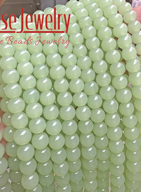浅绿色玻璃散珠绿色玻璃圆珠 DIY手工编织手链项链饰品配件