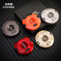 COHIBA High Hibar Official Portable Round Cigar Scissors Double Edge Cigarette Lighter Tool Accessories