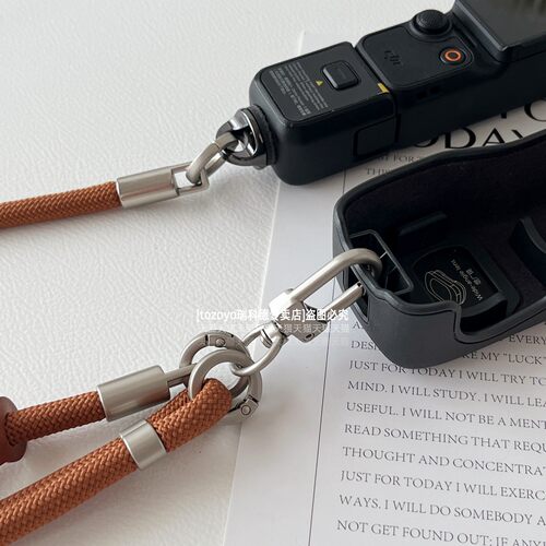 适用大疆Pocket3相机挂绳DJl可调节长短背带配件三用斜挎可背挂脖式手腕款手柄防丢绳子小众高级感新款男女链 - 图3