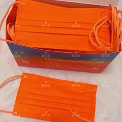 Color new independent packaging disposable same color ear belt three layer melt blown red mask no white edge orange