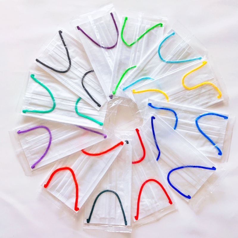 Summer new decorative sunscreen white contrast adult color mask black purple dark green red orange yellow ear with independent packaging