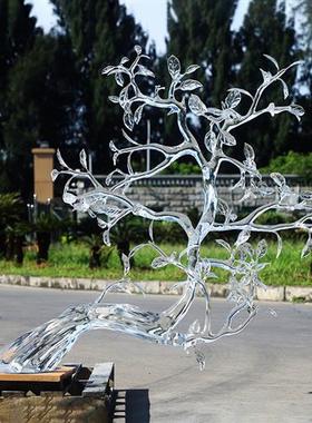 酒店大堂售楼处大型艺术雕塑透明抽象树脂装饰品设计师落地摆件