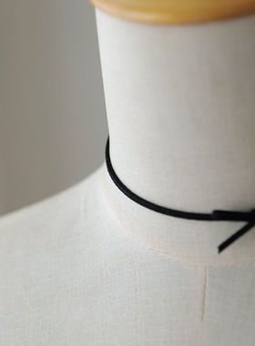 菠萝手作黑色窄麂皮绒ch