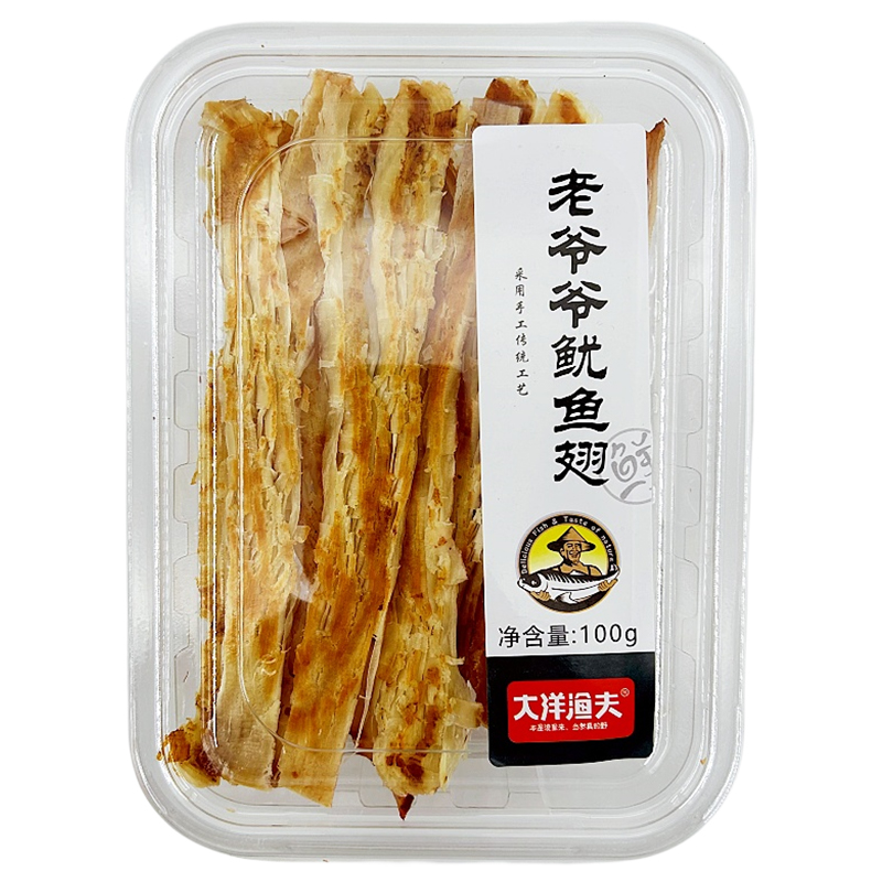 大洋渔夫老爷爷鳕鱼片手撕鱿鱼翅青岛特产干海鲜即食零食烤鱼片 - 图2