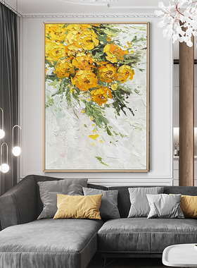 静娴立体手绘深圳抽象花卉油画