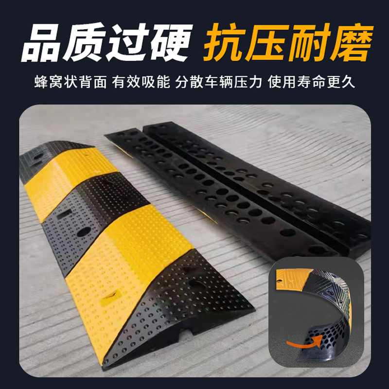 线槽减速带橡胶保护槽压线板室内PVC户外地面电缆线槽橡胶盖线板 - 图0